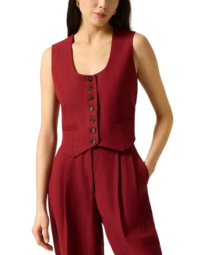 Argent Scoop Neck Waistcoat In Burgundy