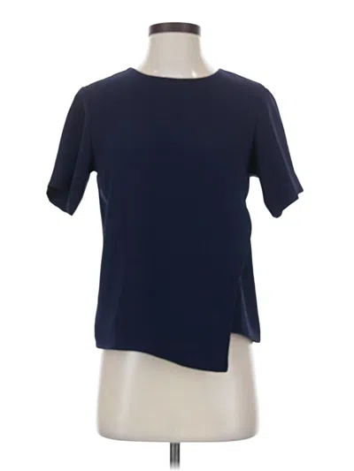 Pre-owned Argent Short Sleeve Top Blue One Shoulder Neckline Tops
