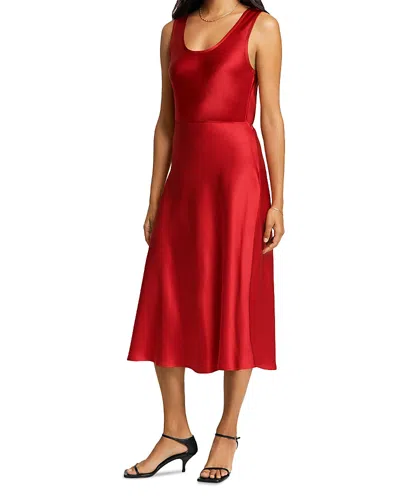 Argent Silk Bias Cut Skirt In Red
