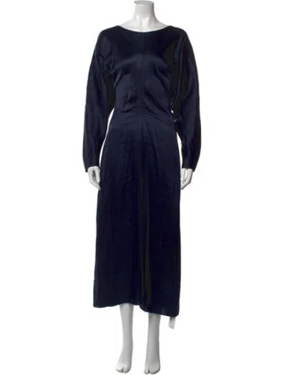 Pre-owned Argent Silk Long Dress In Blue