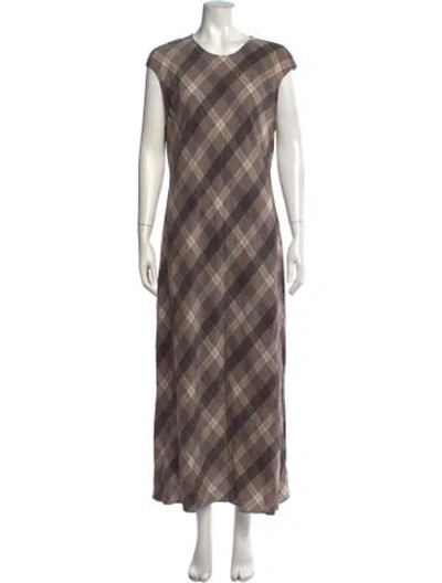 Pre-owned Argent Silk Long Dress In Multi