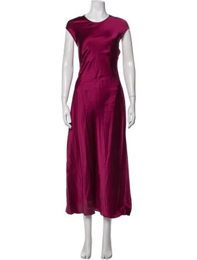 Pre-owned Argent Silk Long Dress In Purple