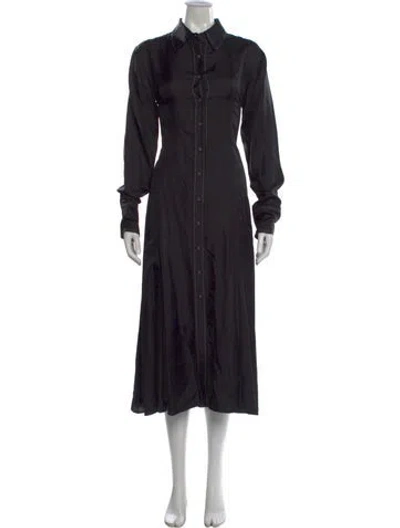 Pre-owned Argent Silk Long Dress W/ Tags In Black