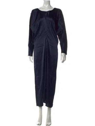 Pre-owned Argent Silk Long Dress W/ Tags In Blue
