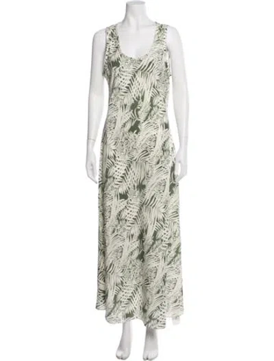 Pre-owned Argent Silk Long Dress W/ Tags In Green