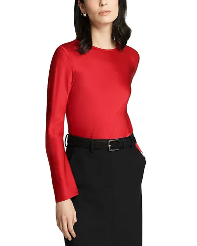 Argent Silk Long Sleeve Top In Red