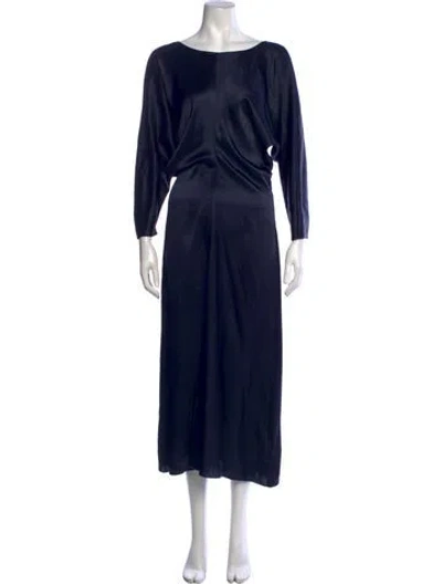 Pre-owned Argent Silk Midi Length Dress In Blue
