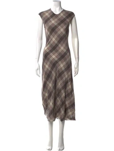 Pre-owned Argent Silk Midi Length Dress In Multi