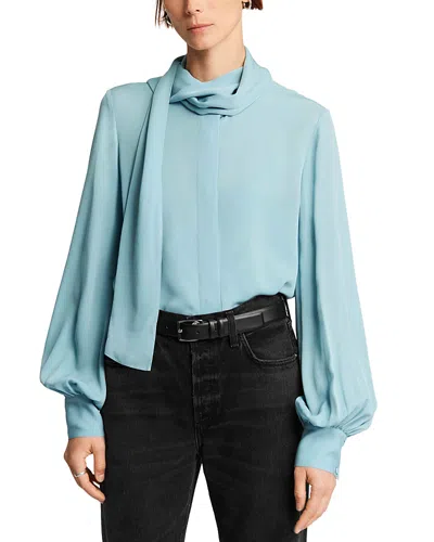 Argent Silk Scarf Neck Blouse In Blue