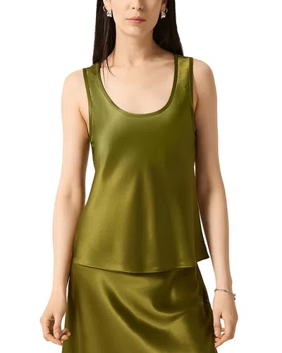 Argent Silk Tank Top In Green