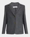 Argent Single-breasted Textured Wool Weekend Blazer In Grey Melange