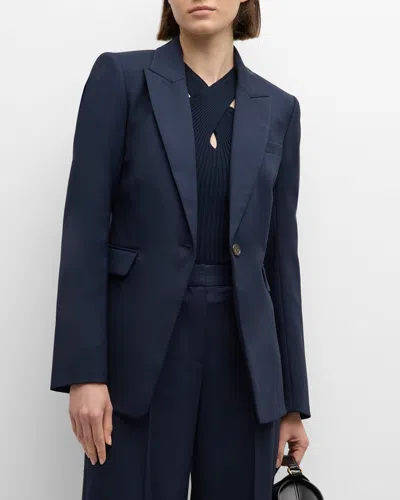 Argent Single-button Seasonless Wool Blazer In Midnight