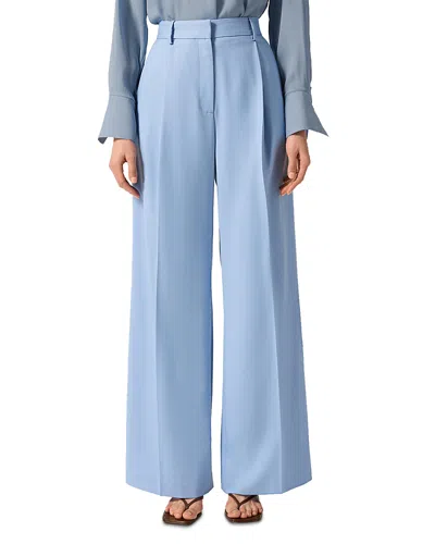 Argent Single Pleat Trousers In Blue