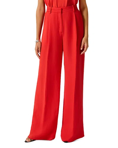 Argent Single Pleat Trousers In Red
