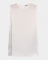 Argent Sleeveless Silk Charmeuse Tank In Ivory