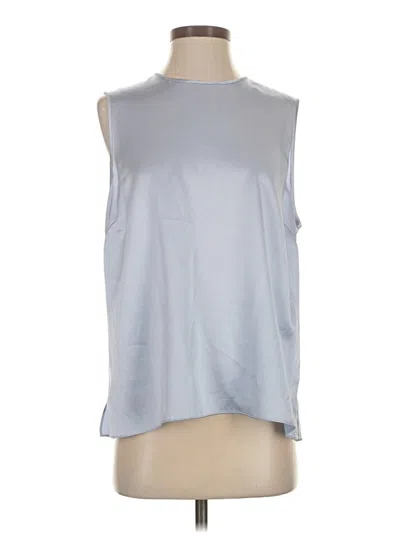 Pre-owned Argent Sleeveless Silk Top Silver Halter Neckline Tops