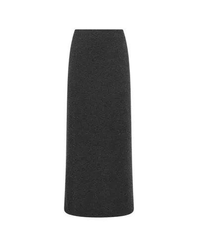 Argent Slim Skirt In Wool Jersey In Black