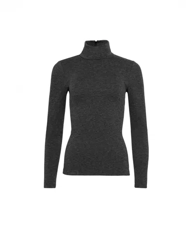 Argent Slim Turtleneck In Wool Jersey In Black