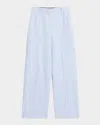 Argent Soho Straight-leg Linen Twill Trousers In Blue