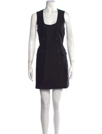 Pre-owned Argent Square Neckline Mini Dress In Black