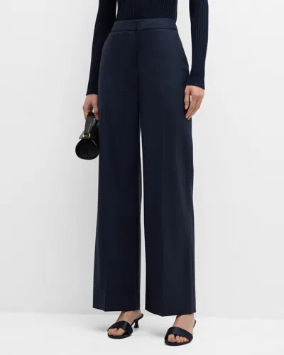 Argent Straight-leg Wool-blend Trousers In Blue