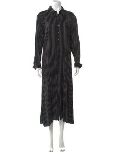 Pre-owned Argent Striped Long Dress W/ Tags In Black