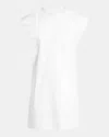 Argent Structured Cap-sleeve Cotton Sateen Mini Dress