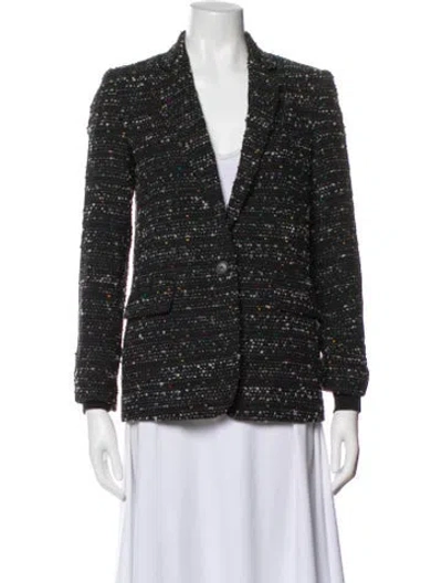 Pre-owned Argent Tweed Pattern Blazer In Gray