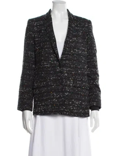 Pre-owned Argent Tweed Pattern Blazer In Gray