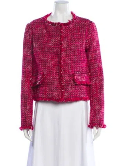 Pre-owned Argent Tweed Pattern Jacket In Pink