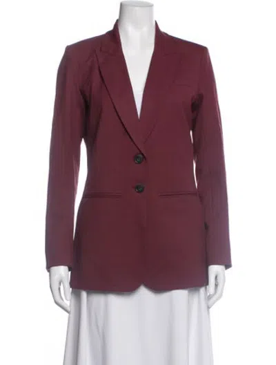 Pre-owned Argent Virgin Wool Blazer In Burgundy