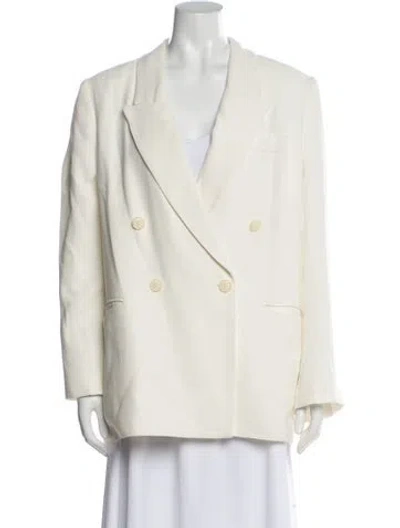 Pre-owned Argent Virgin Wool Blazer In White