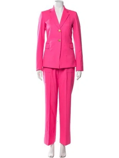 Pre-owned Argent Virgin Wool Pant Set In Pink