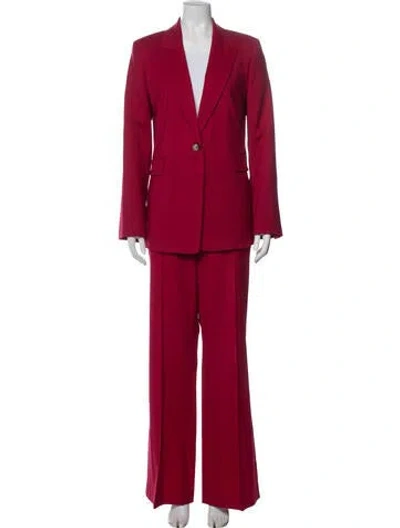 Pre-owned Argent Virgin Wool Pant Set In Red