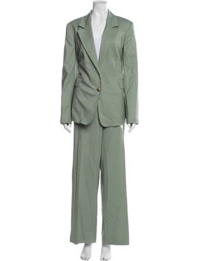 Pre-owned Argent Virgin Wool Pantsuit In Green