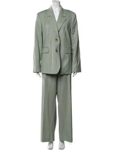 Pre-owned Argent Virgin Wool Pantsuit W/ Tags In Green