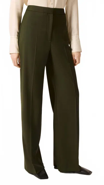 Argent Wide Leg Trouser In Olive In Green