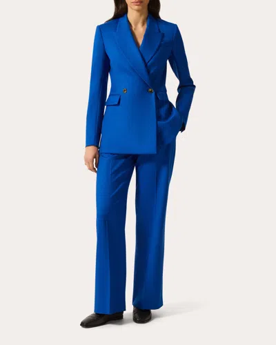Argent Women's Cooper Seasonless Wool Double-breasted Blazer In Blue
