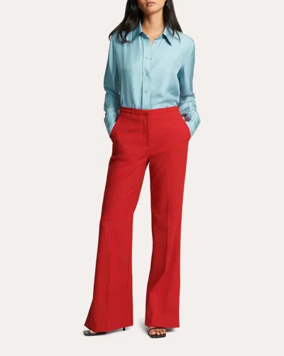 Argent Women's Prince Heavy Wool Twill Creased Trousers In Red