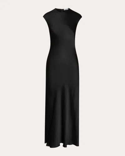 Argent Women's Bias-cut Satin Maxi Dress In Black