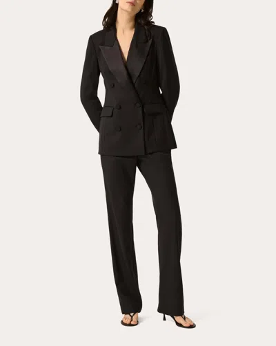 Argent Women's Seasonless Wool Silk-lapel Tuxedo Blazer In Black