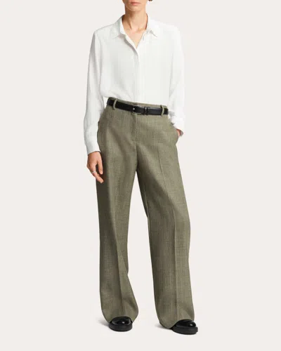 Argent Women's Soho Herringbone Wool Creased Trousers In Gray