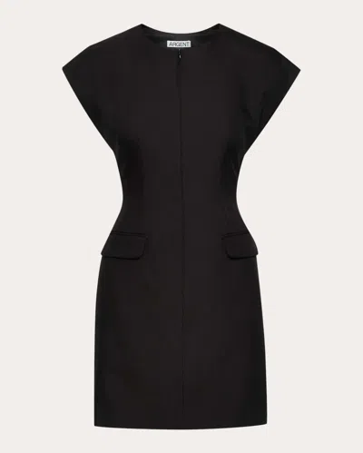 Argent Women's Wool-twill Mini Dress In Black