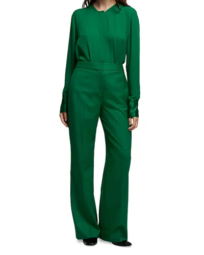 Argent Wool Blend Wide Leg Pants In Green