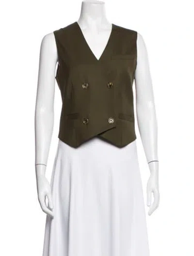 Pre-owned Argent Wool Vest W/ Tags In Green