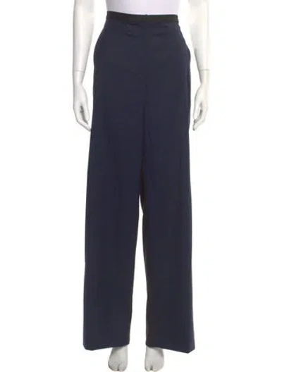 Pre-owned Argent Wool Wide Leg Pants In Black