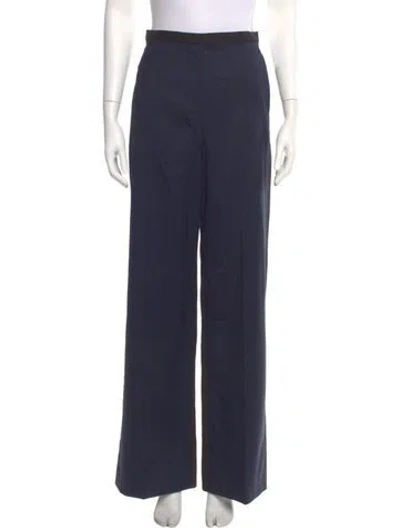 Pre-owned Argent Wool Wide Leg Pants In Black