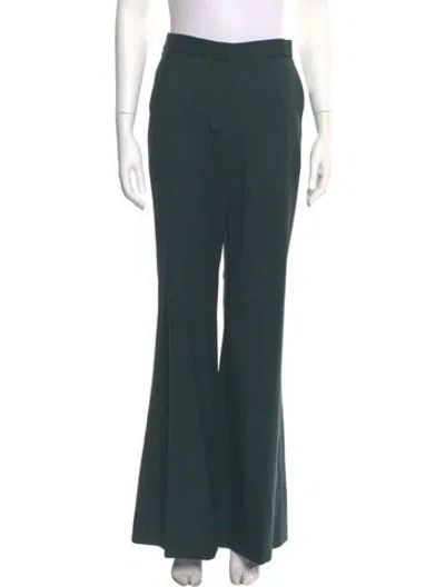 Pre-owned Argent Wool Wide Leg Pants In Green