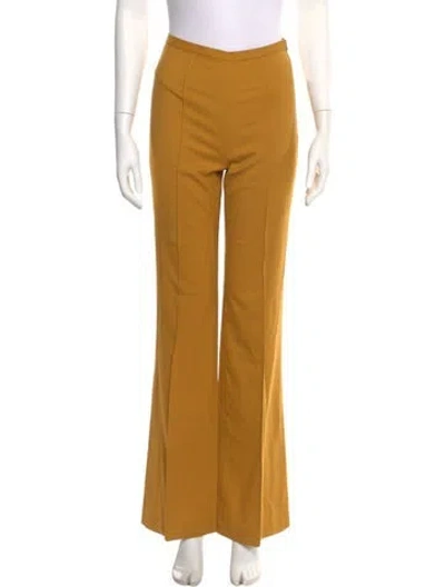 Pre-owned Argent Wool Wide Leg Pants In Yellow