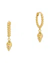 Argento Vivo 14k Plated Drop Huggie Earrings